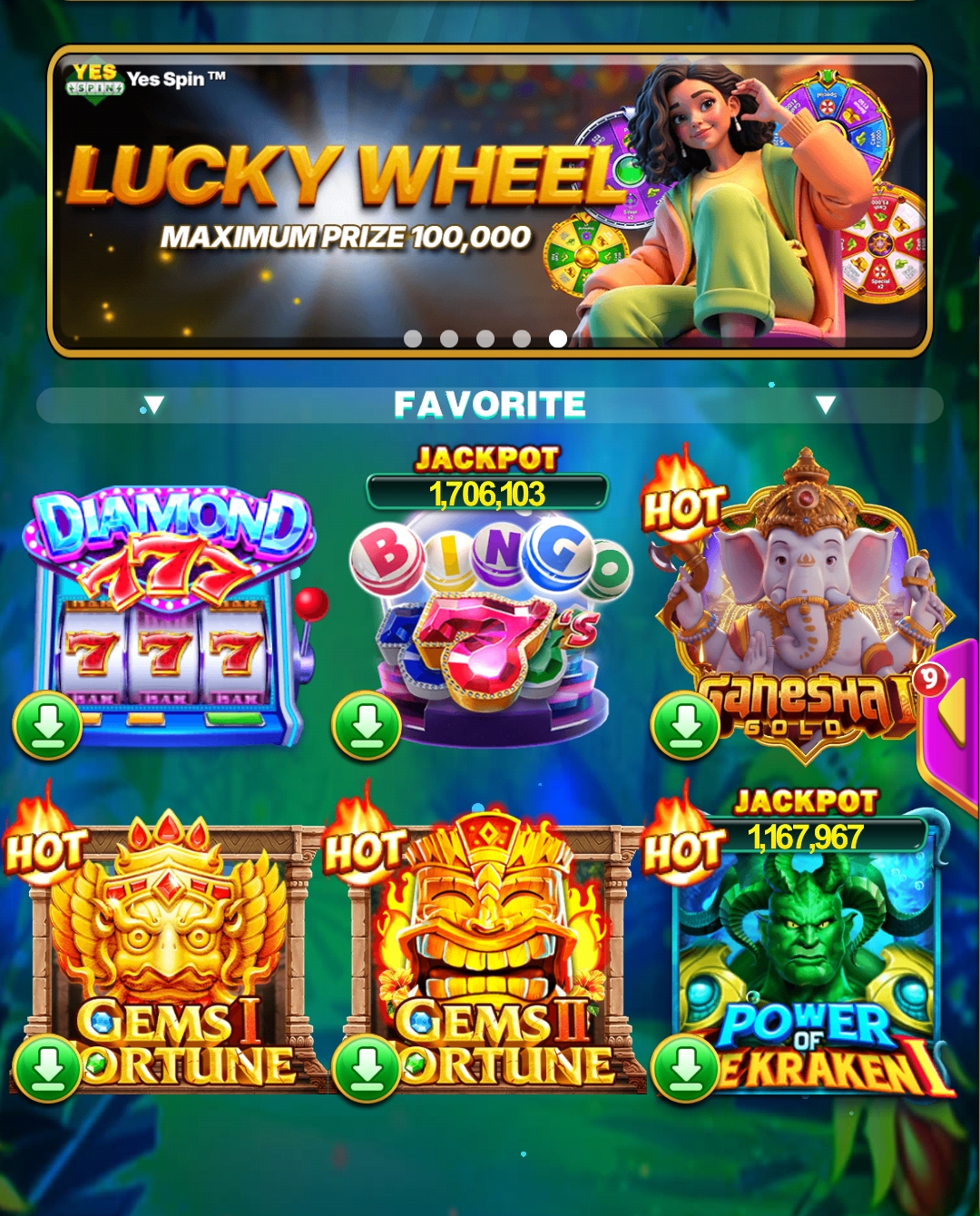 Yes Spin App Mockup